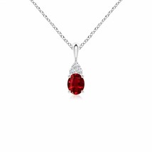 Authenticity Guarantee 
ANGARA 5x4mm Natural Ruby Solitaire Pendant Necklace ... - £167.48 GBP+