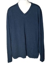 Alfani Men&#39;s Casual Pull-over Long Sleeve Sweater Navy Blue V-neck Knit SZ XL - £18.68 GBP
