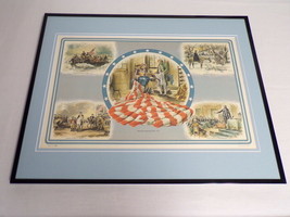 VINTAGE 1974 US History Betsy Ross George Washington Framed 16x20 Poster Display - £63.22 GBP