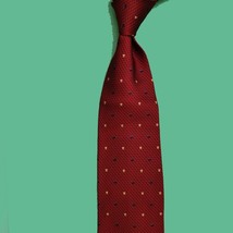 Nautica Men Dress Silk Tie Red with print 4&quot; wide 59&quot; long - £10.12 GBP
