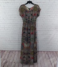 Forever 21 Dress Womens Medium Maxi Sheer Overlay Elastic Waist Lined Boho - £16.52 GBP