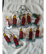 Targetti 4.5&quot; Stained Glass Candle Christmas String Light Reflectors Ita... - $44.55