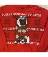 Men&#39;s Ugly Christmas Sweater XL Red Pug Dog PUGLY Sweatshirt Mad Engine ... - $16.48