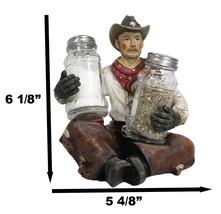 Western Wrangler Cowboy With Hat Scarf And Chaps Salt Pepper Shakers Hol... - £23.69 GBP