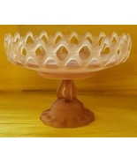 Apricot Satin Mist Doric Round Glass Compote Westmoreland Glass - $28.94