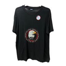 Land Of The Free Home Of The Brave Mens Graphic T-Shirt Black Eagle V Ne... - $21.84
