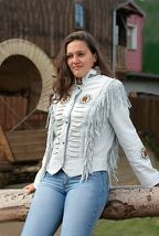 Women&#39;s American Real Leather Western Cowgirl Coat Handmade Indian Beade... - £70.60 GBP+