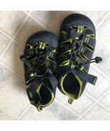 Keen Kids Newport H2 Waterproof Hiking Sandals Black Neon Green Youth Size 13 - $32.13