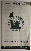 JERSEY CENTRAL LINES Suburban Mainline Railroad Timetable October 28 1962 - $9.89