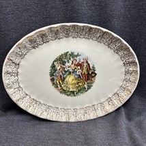 VTG WS George Pottery Co Oblong Serving Platter 11.5”x8.75” Dancing Coup... - $16.83