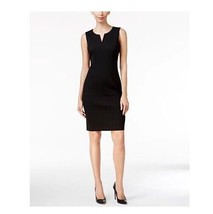 Calvin Klein Womens 8 Black Sheath V Neck Mini Dress NWT L56 - £34.43 GBP
