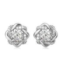 Certified 2 Carat Moissanite Earrings Stud For Women Wedding Engagement 100% 925 - £74.98 GBP