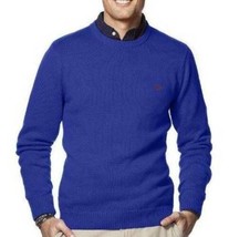 Mens Sweater Chaps Blue Long Sleeve Crewneck Heavy Knit Pullover $60 NEW-size S - £22.19 GBP