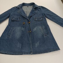 Women's Blue Denim Jacket Coat Pockets Size XL  image 13