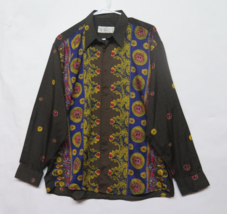 Vtg Nogaret Designer Paris France Made Mens Size L Shirt Long Sleeve Print - £55.61 GBP