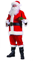 Fun World Costumes Men&#39;s Plus Sized Flannel Santa Suit, Red/White, X-Large - £148.07 GBP