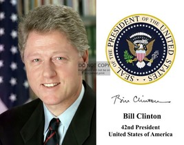 President Bill Clinton Presidential Seal Autograph 11X14 Photograph - £12.76 GBP