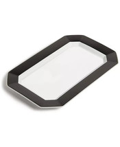 Hotel Collection 9&quot; Porcelain Black Border Plate Serving Tray, Set Of 4 New - £31.96 GBP