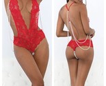 PLEASURE BEADS STIMULATING TEDDY LACE PEARL THONG BACK SIZE 2-14 - £22.44 GBP