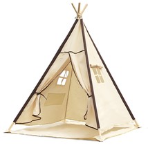 Natural Canvas Teepee Tent For Kids, Foldable Teepee Play Tent With A Wa... - $101.99