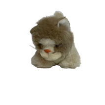 Vintage 9&quot; Lying Gray and White Alley Cat Plush Stuffed Animal Toy - £39.31 GBP