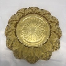 Vintage Federal Glass Yellow Flower Petal Small Bowl 5 3/4&quot;W × 1 1/2&quot;T - £6.53 GBP