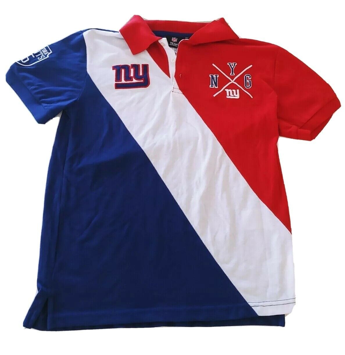 Primary image for New York Giants NFL Men's Diagonal Stripe Polo Embroidered Shirt Size: Medium