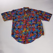 Sophisticate Womens Top Blouse Sz S Abstract Multi Colored Pattern Butto... - $177.27 MXN