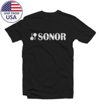 Sonor drums Black white Tee for men&#39;s Unisex Tee Shirt T-shirt Free Ship... - $17.09+