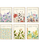 Flower Market Poster Prints Set Of 6 Floral Wall Art Aesthetic, 8&quot;X10&quot; U... - £33.64 GBP