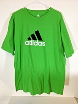 Adidas Florescent Green Vibrant Tee Men&#39;s Sz XL 100% Cotton Short Sleeve... - £14.90 GBP