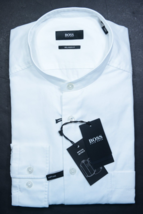 Hugo Boss Frans Men Relaxed Thomas Mason Superfine Soft Line Shirt 46 18 - $81.54