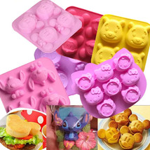 Assorted Cartoon Character Silicone Molds For Baking - Stitch Bear Mouse... - $9.72+