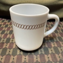 Vintage Waffle House Milk Glass Coffee Cup Arcopal France &quot;S&quot; Scroll White - $27.41