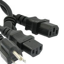 Digitmon 2-Pack Value 5FT 3 Prong Ac Power Cord Cable Plug For Hp L1955 Lcd Flat - £11.60 GBP