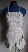 Wild Honey Blue Floral Halter Mini Dress ~XS~ - £18.37 GBP