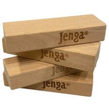 Jenga 4 Pieces Replacement Wood Blocks Original Milton Bradley Hasbro 2000 - £1.56 GBP