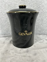 GEVALIA Coffee Storage Container Black W/Gold Lettering Tight Seal Canister - £18.91 GBP