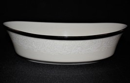 Lenox Moonspun 10&quot; Oval Vegetable Bone China Serving Bowl with Platinum Trim - £31.20 GBP