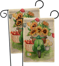 Sunflowers Fall Burlap - Impressions Decorative 2 pcs Garden Flags Pack GP137192 - £27.49 GBP