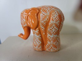 Ceramic Elephant Bright Orange NOS 4.5 x 6 Inches - £11.87 GBP