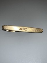 Vintage Classy Swank Tie Clip Gold Tone Etched Design - $8.99
