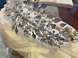 Vintage Flower Bead Bridal Wedding Crown Headband Crystal Tiara- Warren York - £38.03 GBP