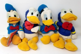 Donald Duck Plushes Different Eyes and Tops Set of 4 Stuffed Vintage - £15.04 GBP