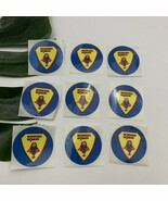Vintage 80s Working Woman Stickers Super Hero Mom Lady Blue Round RPP Badge - $319.69 MXN