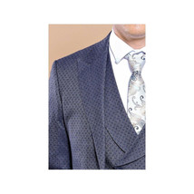 Men 3pc European Vested Suit WESSI by J.VALINTIN Extra Slim Fit JV17 Navy Blue image 4