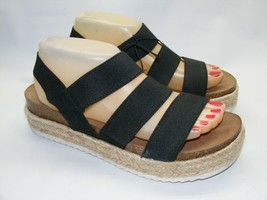MADDEN GIRL &quot;Crispp&quot; Women Black Strappy Espadrille Platform Sandals Slides Shoe - £18.21 GBP