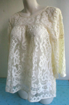 db established 1962 Peasant Hippie Top Lace Bell Sleeve Yoked Bust Womens Medium - £14.88 GBP