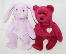 Ty Beanie Baby Floppity &amp; Valentina Babies Soft Toy Plush Lot 2 Stuffed ... - $12.77