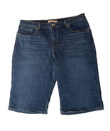 Womens Levi&#39;s Classic Bermuda Shorts Denim Jean Dark Wash Stretch Comfor... - $403.63 MXN